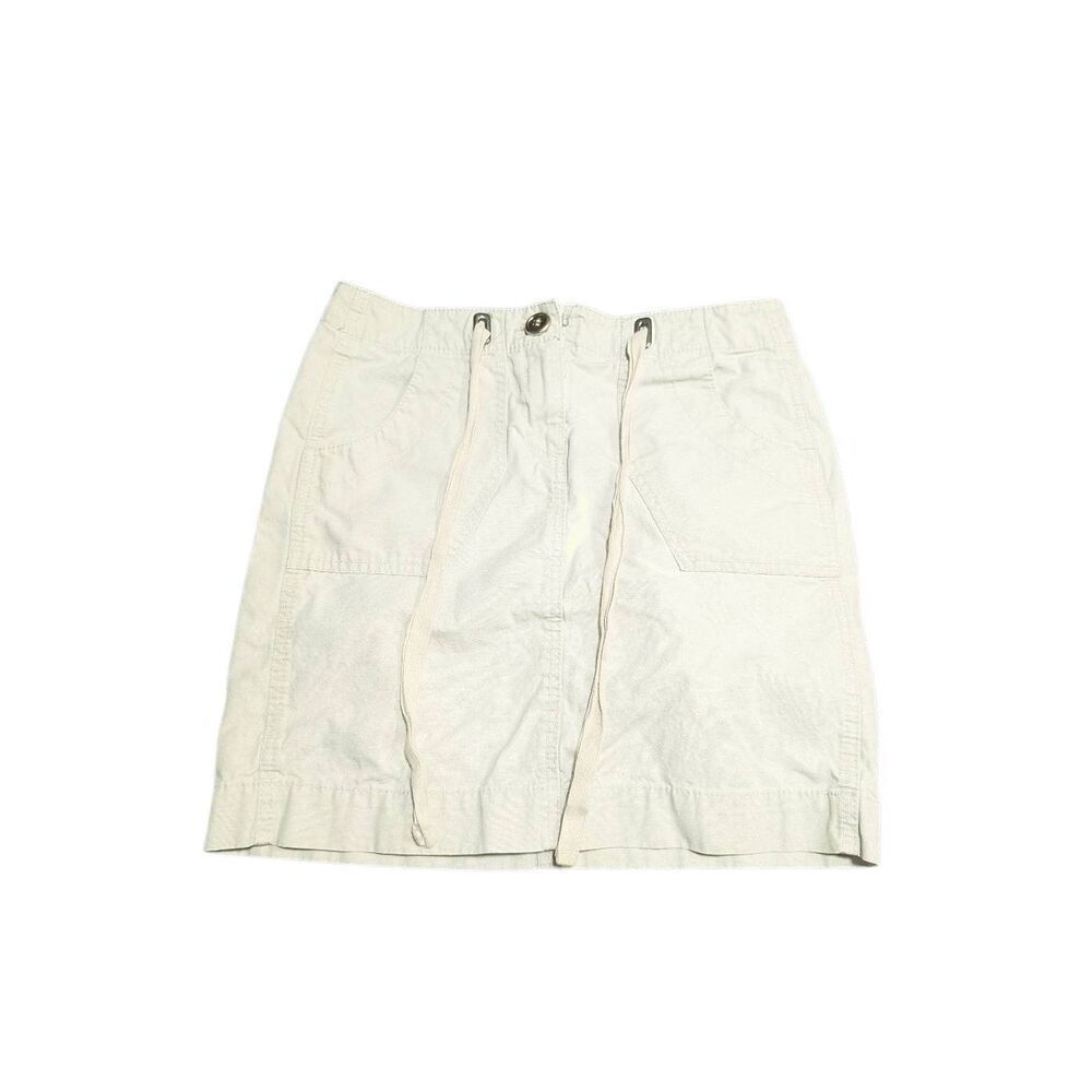 Loft Skirt Light Tan Khaki Mini Straight Tie Waist  Women's Size 00P